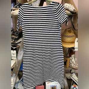 Talbots Black and White Striped Dress